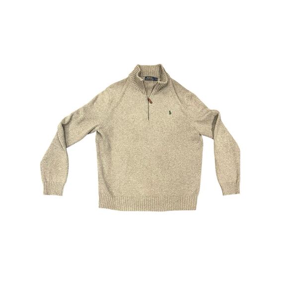 Polo Ralph Lauren 1/4 Zip Sweater Mens L Gray - Picture 1 of 6